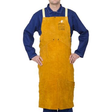 Golden Brown™ split cowleather welding bib apron